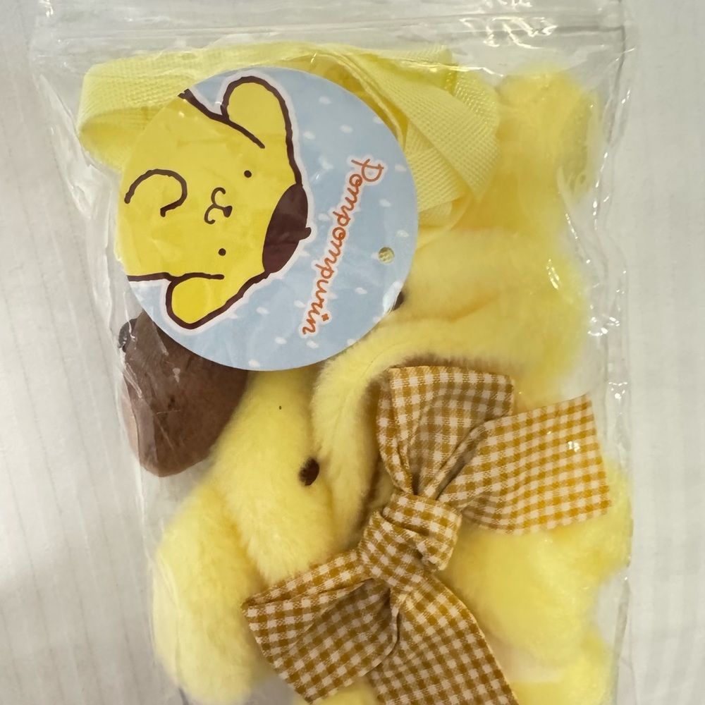 Pom Pom Purin Yellow Plush Keychain Labubu Costume